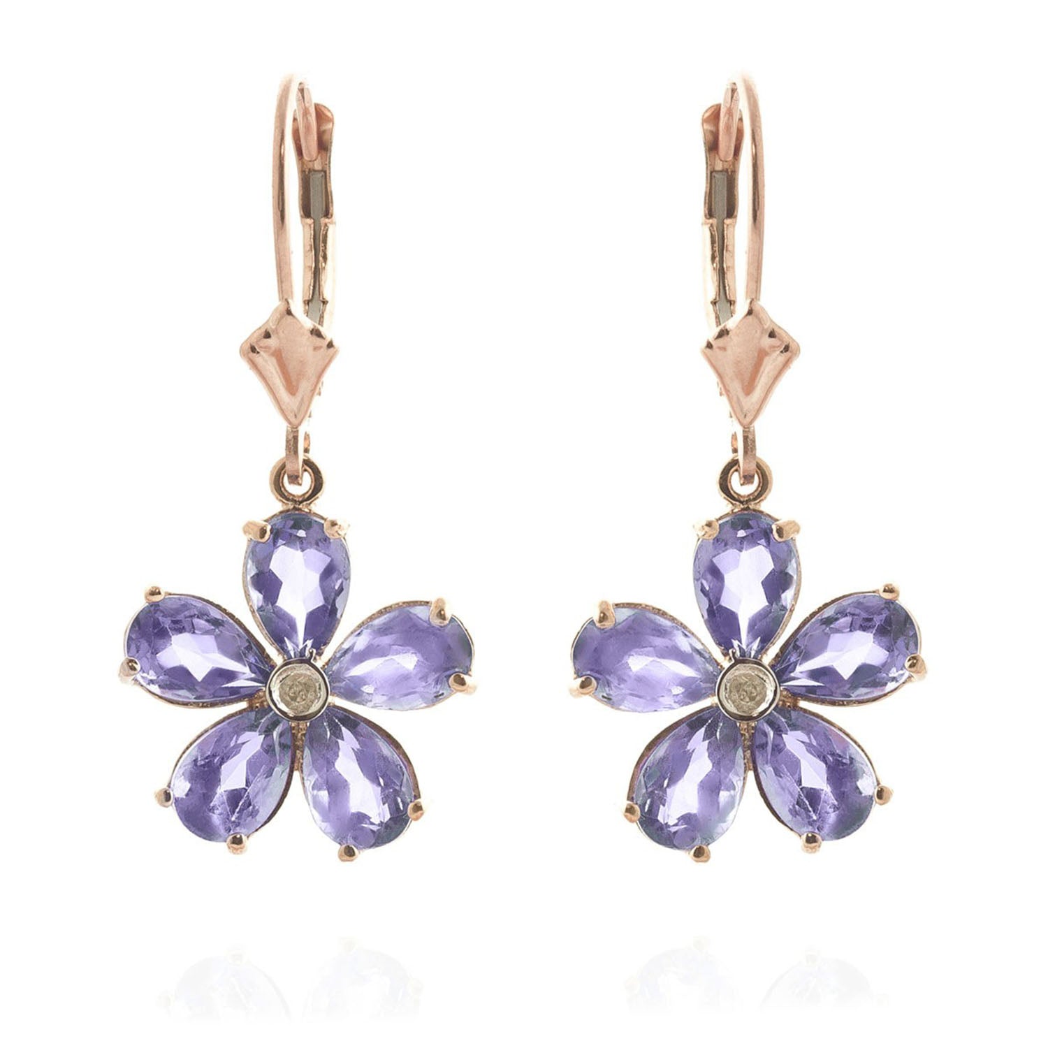Gilded Petal Tanzanite Earrings