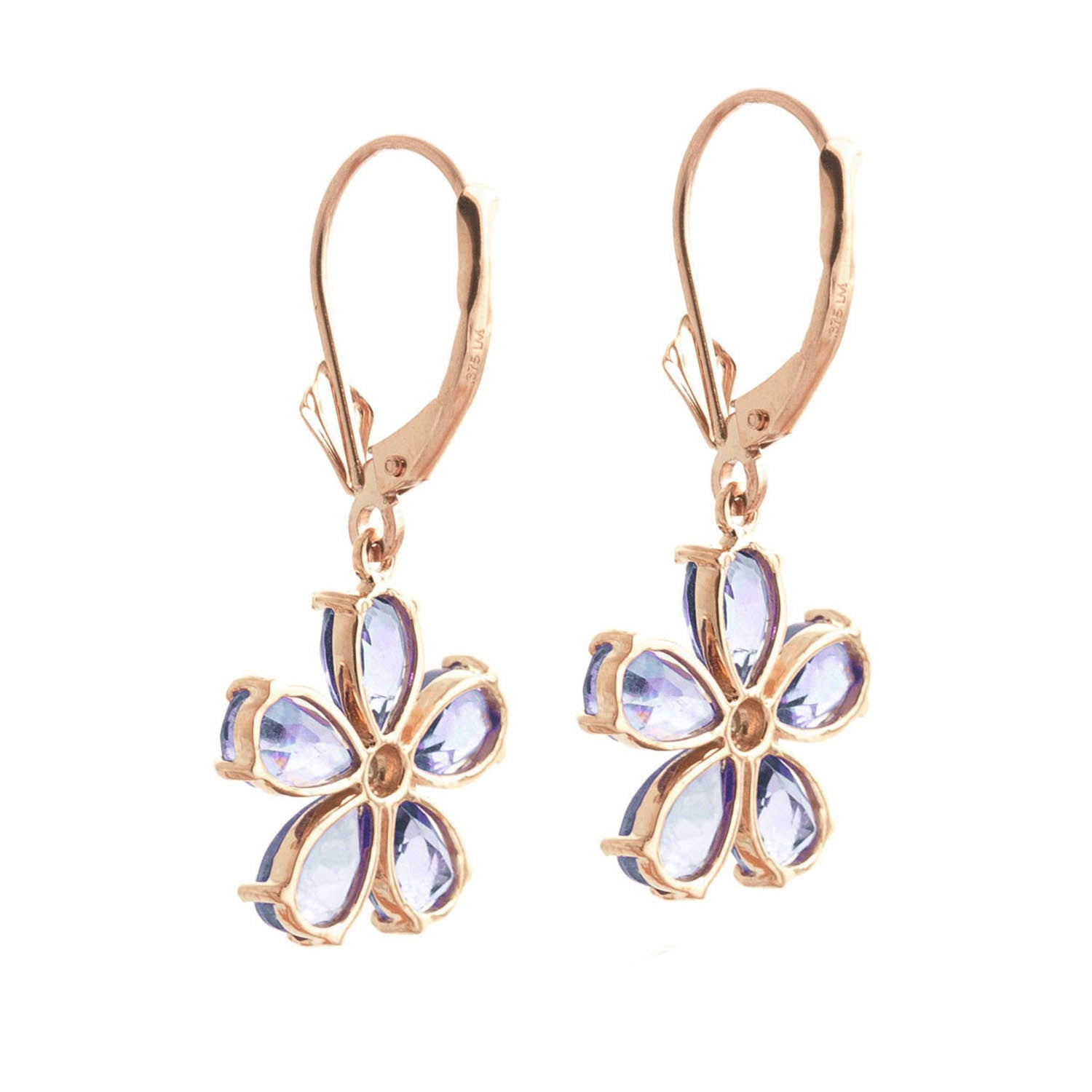Gilded Petal Tanzanite Earrings