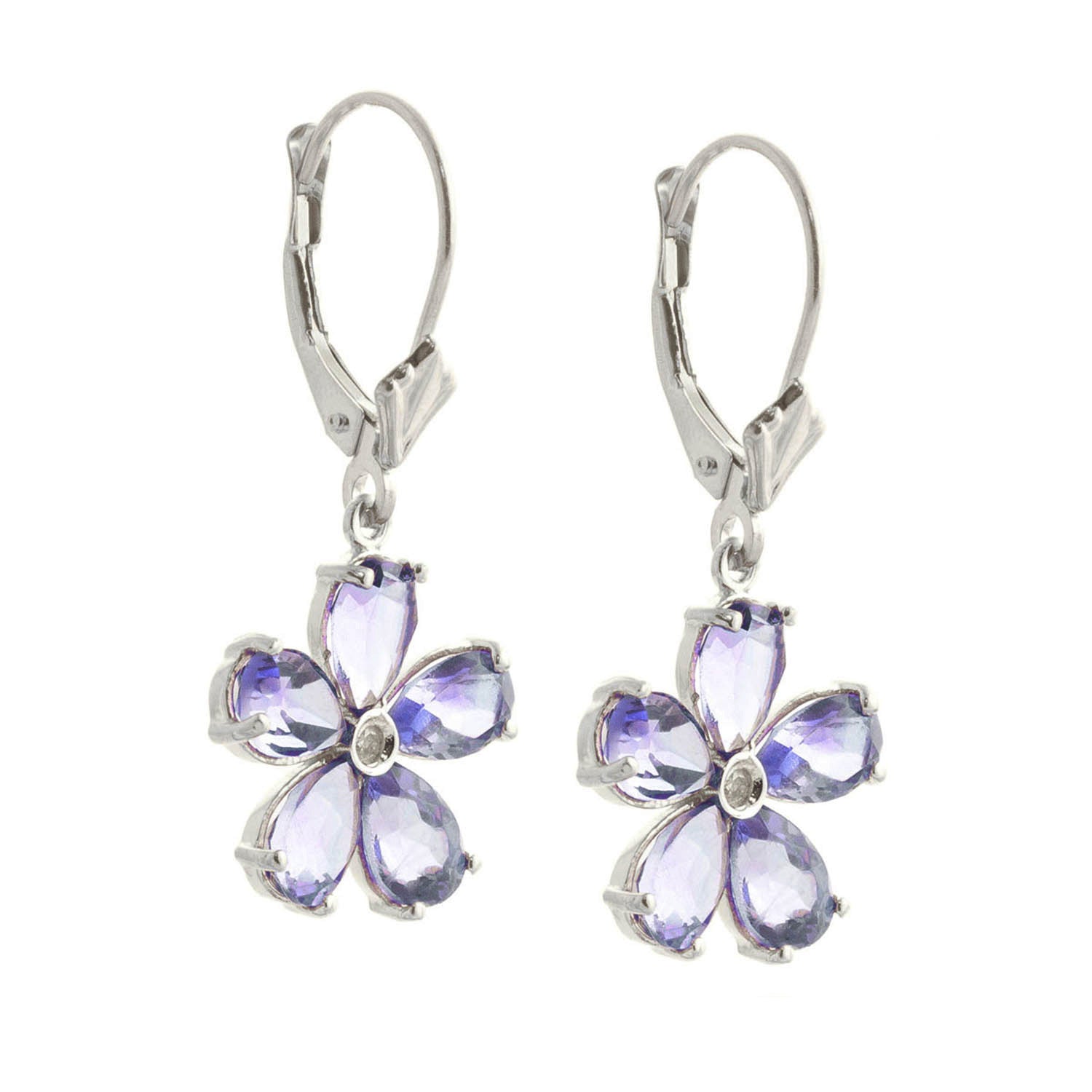 Gilded Petal Tanzanite Earrings
