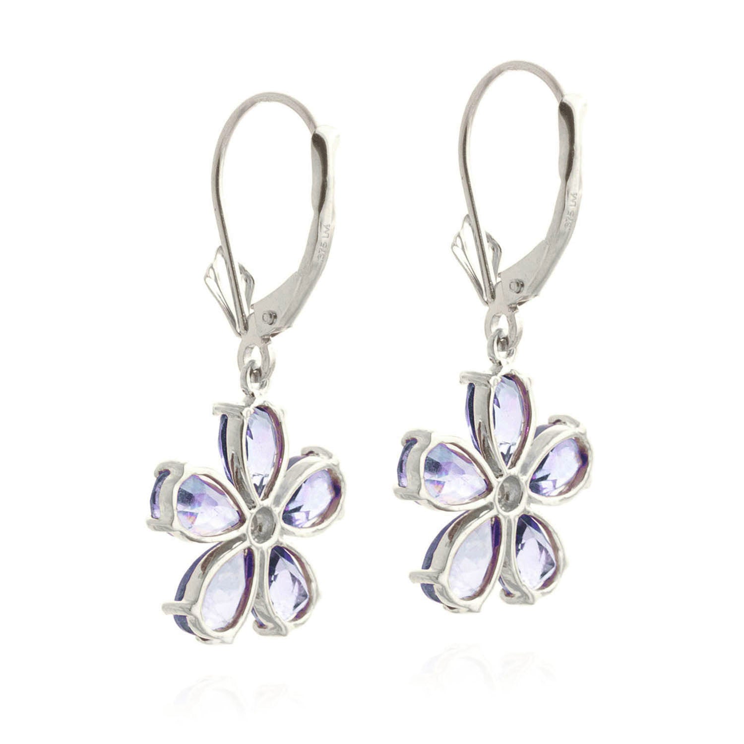 Gilded Petal Tanzanite Earrings