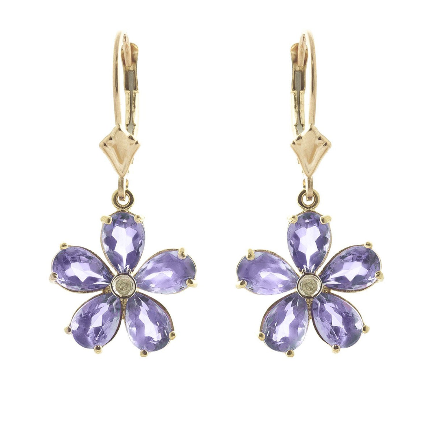 Gilded Petal Tanzanite Earrings