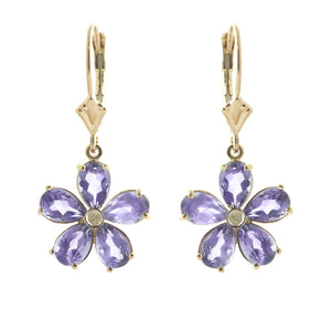 Gilded Petal Tanzanite Earrings