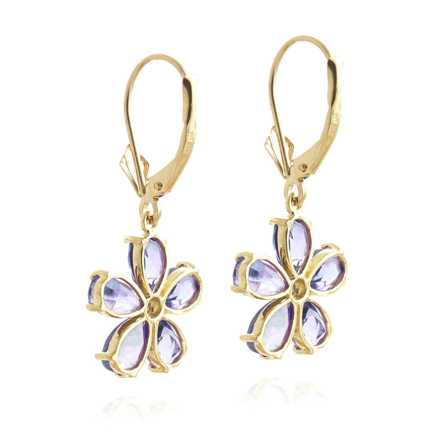 Gilded Petal Tanzanite Earrings