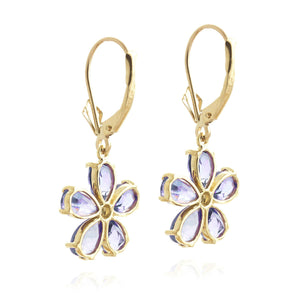 Gilded Petal Tanzanite Earrings