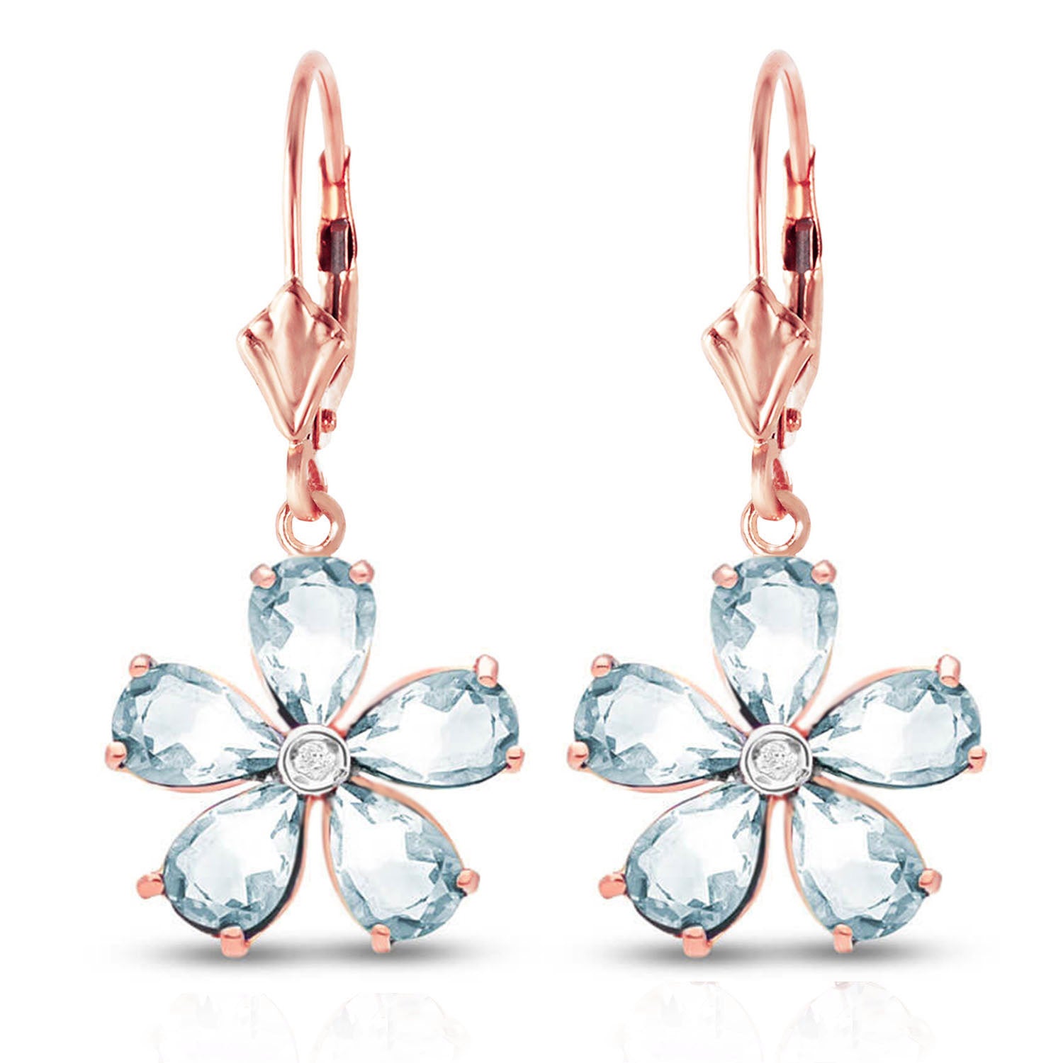 Gilded Petal Aquamarine Earrings