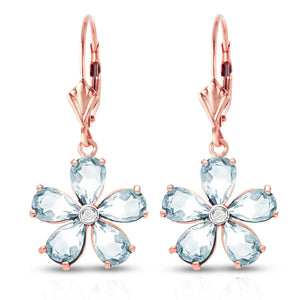 Gilded Petal Aquamarine Earrings