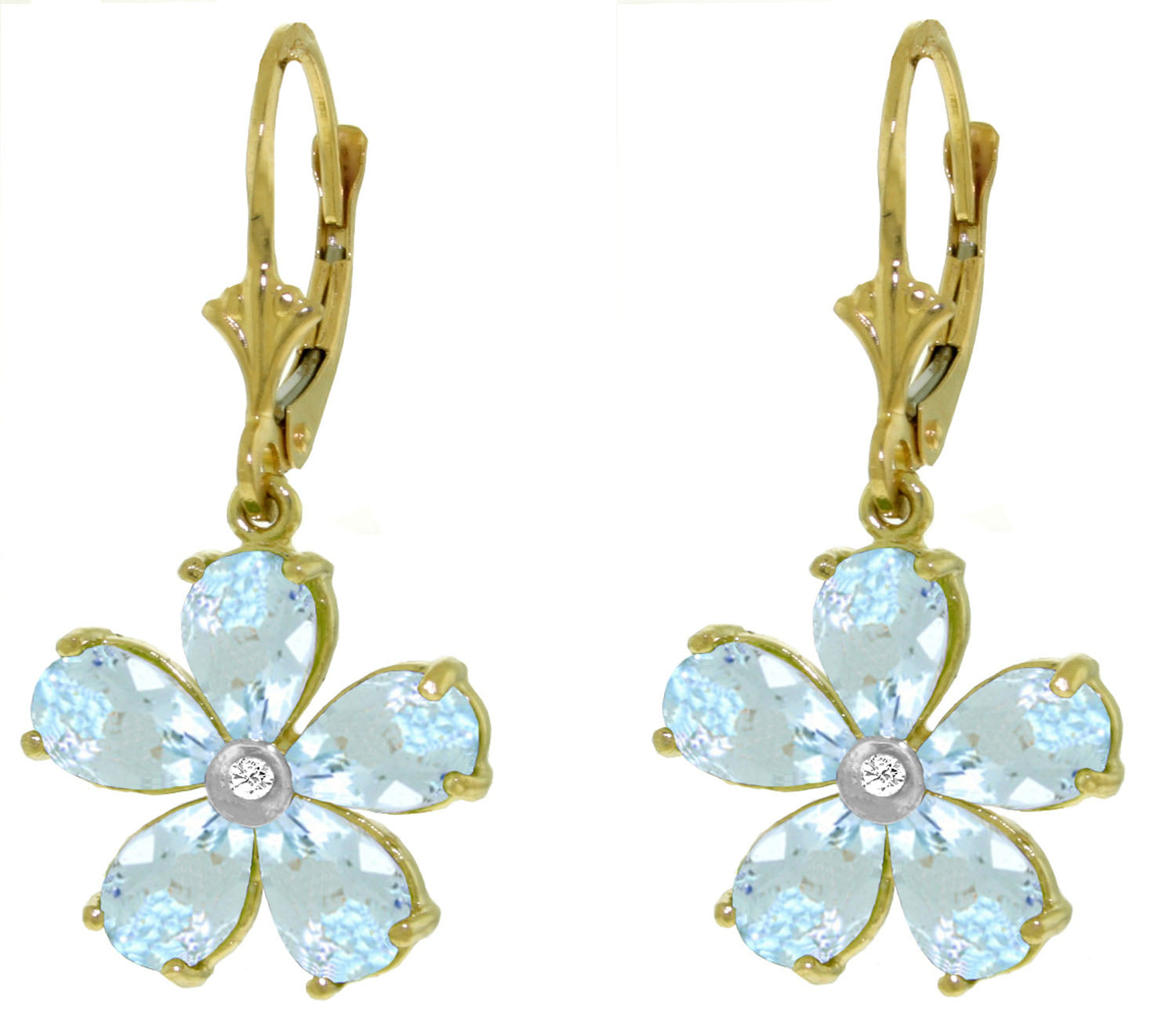 Gilded Petal Aquamarine Earrings