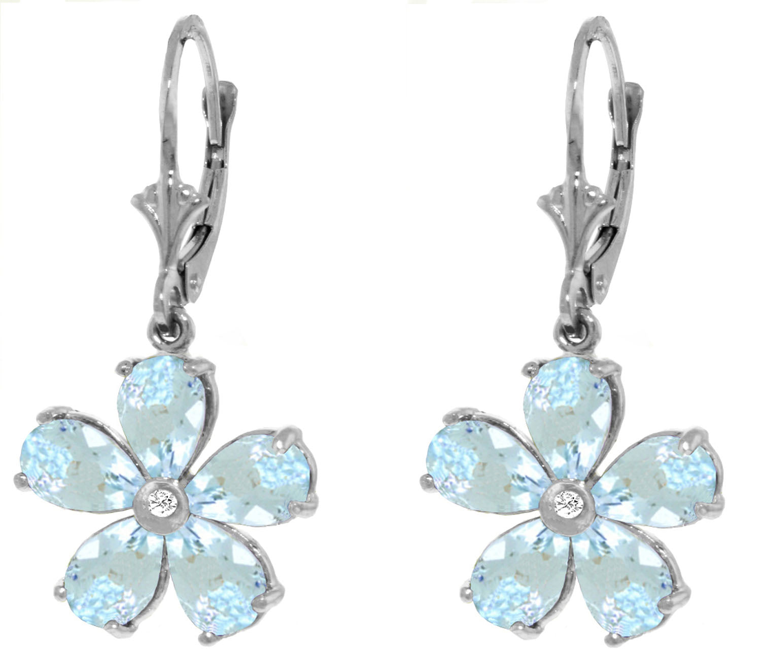 Gilded Petal Aquamarine Earrings