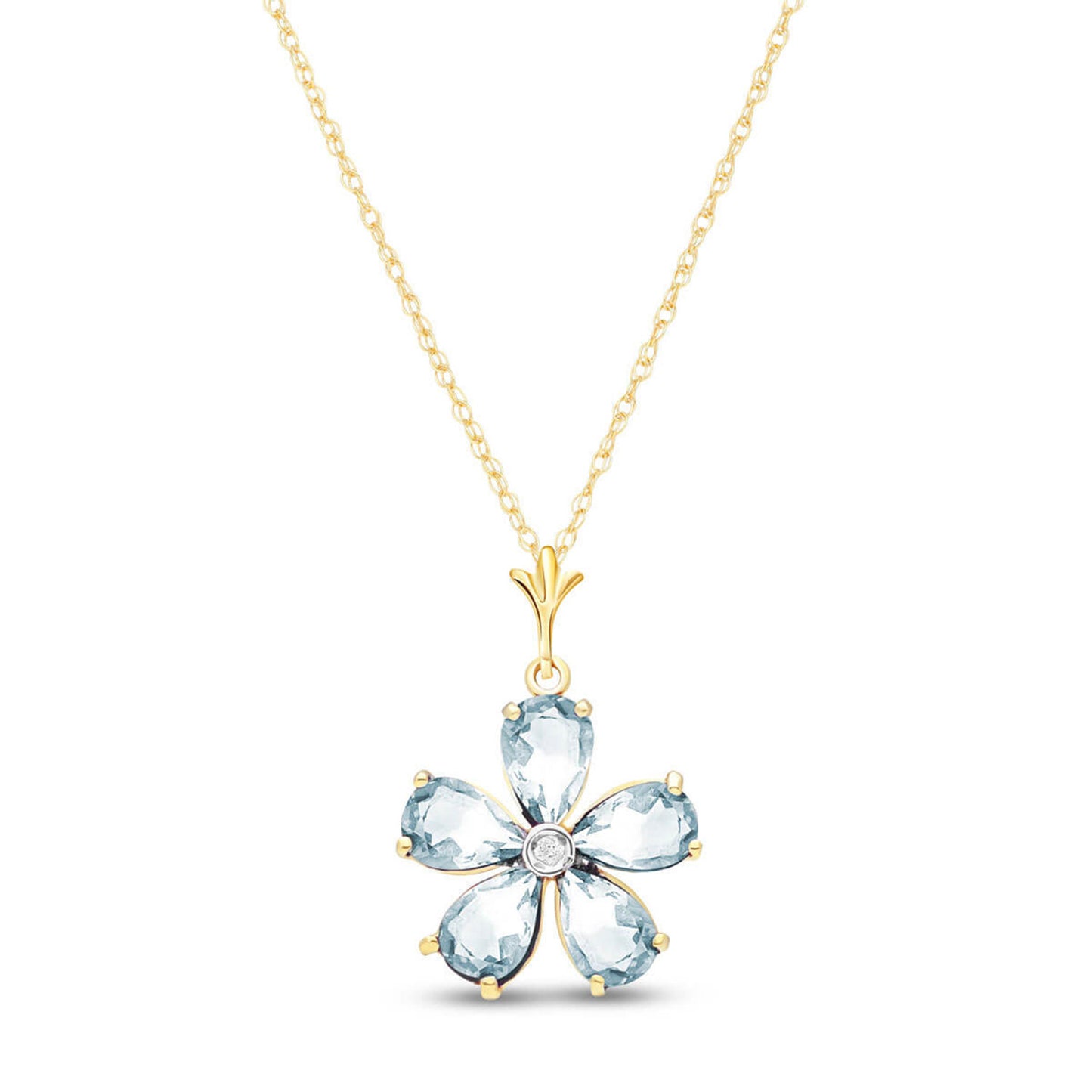 Gilded Petal Aquamarine Chain