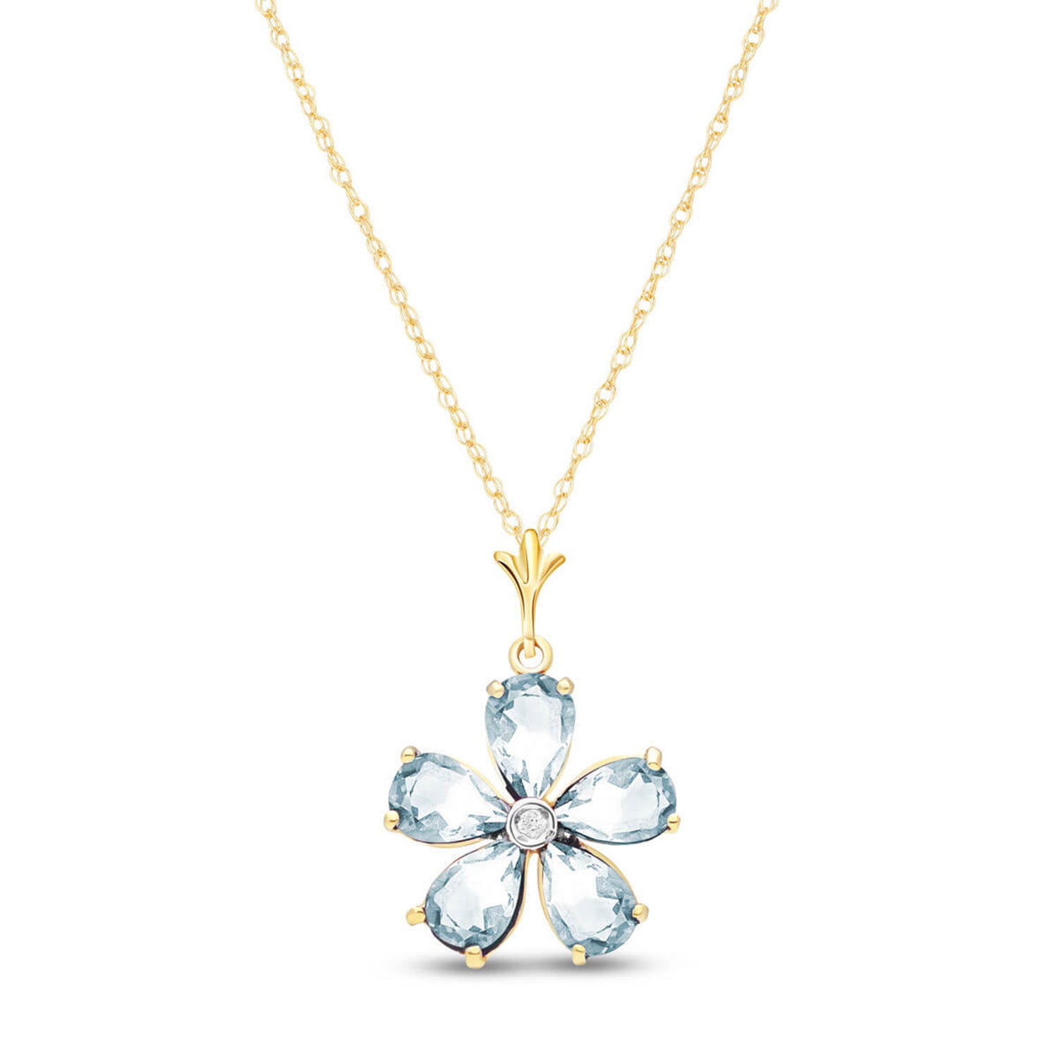 Gilded Petal Aquamarine Chain