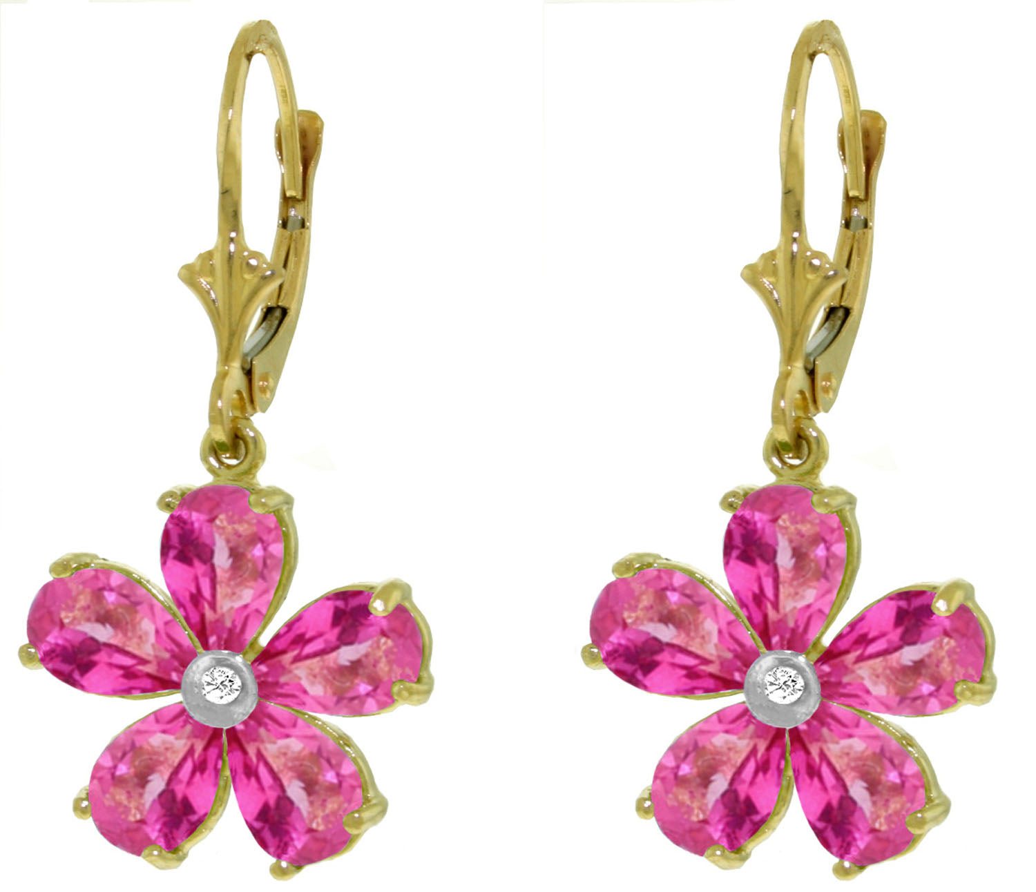 Gilded Petal Pink Topaz Earrings