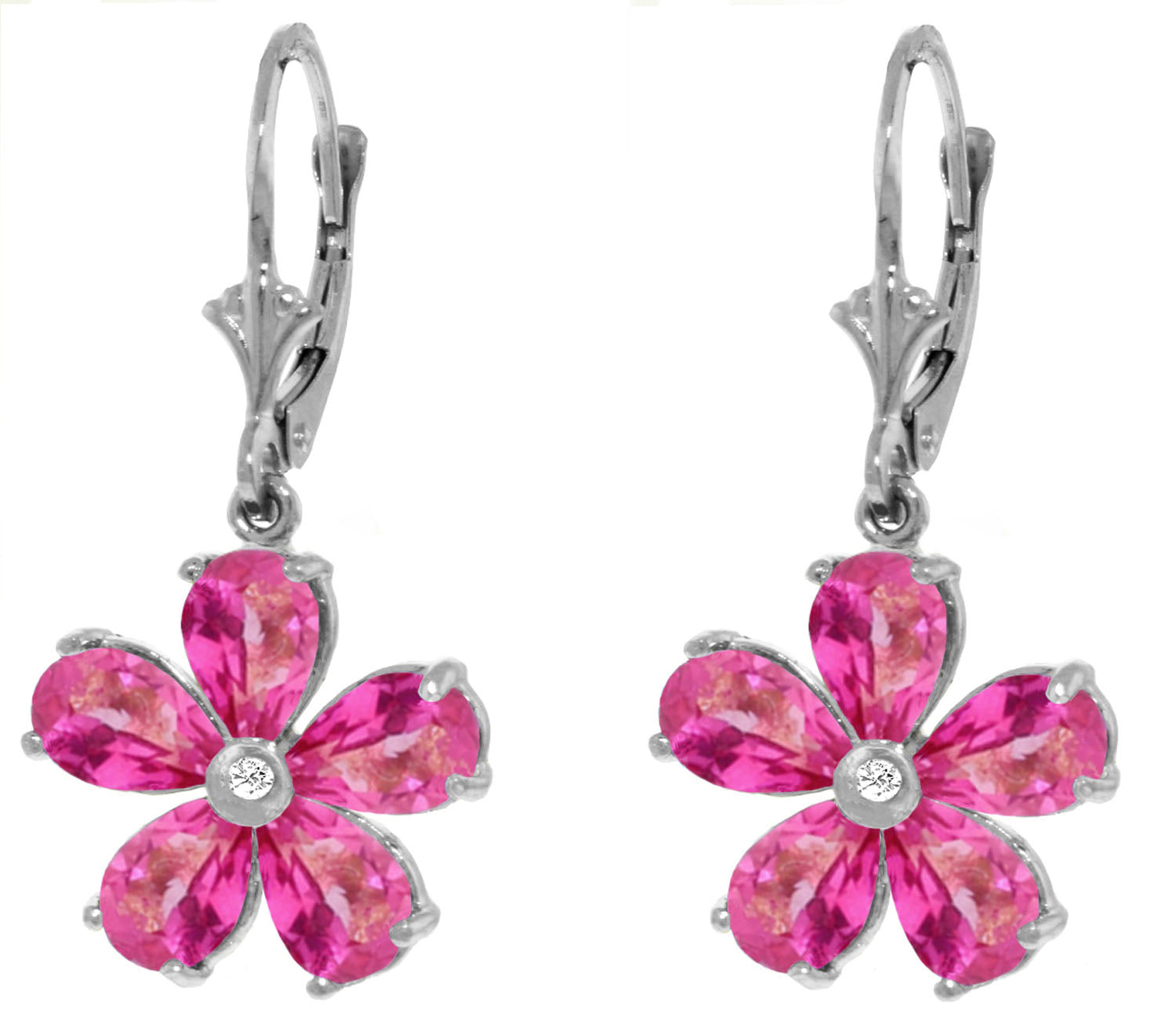 Gilded Petal Pink Topaz Earrings