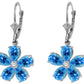 Gilded Petal Blue Topaz Earrings