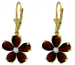 Gilded Petal Garnet Earrings
