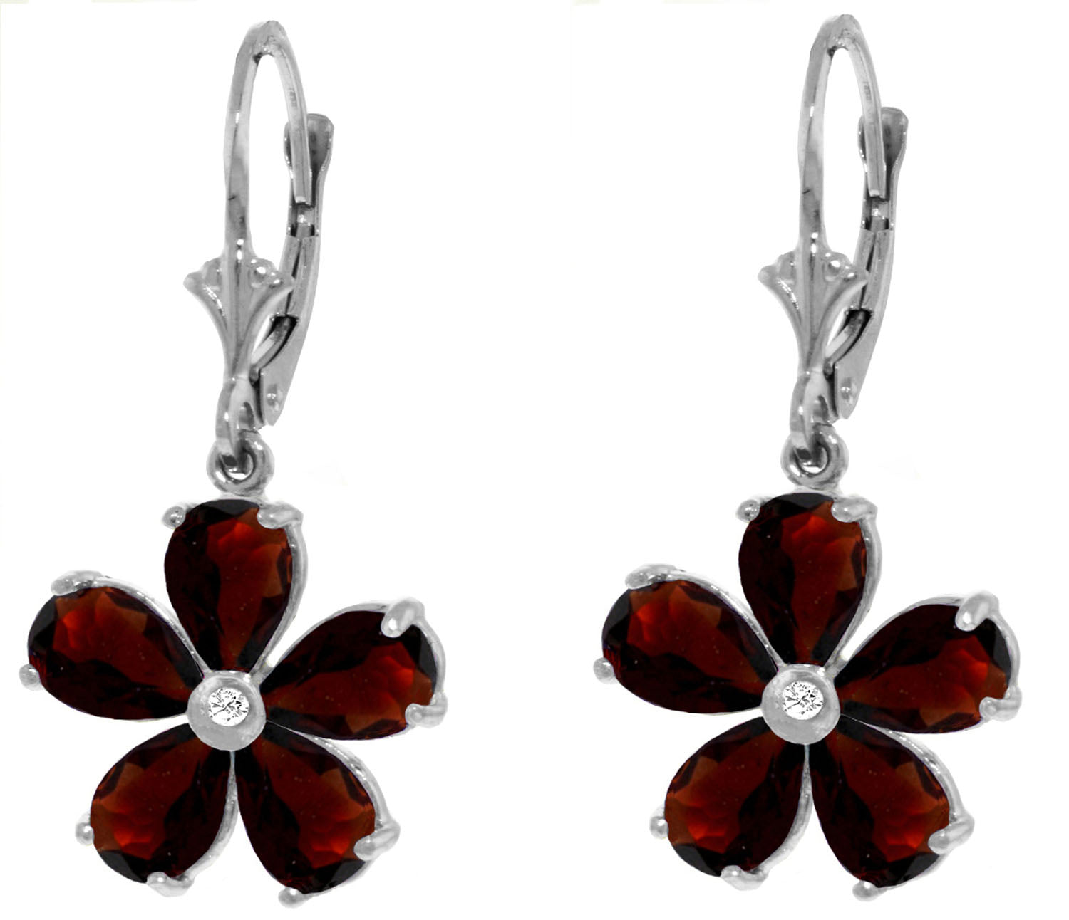 Gilded Petal Garnet Earrings