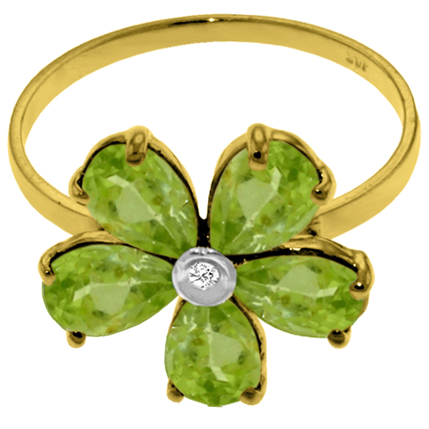 Gilded Petal Peridot Ring