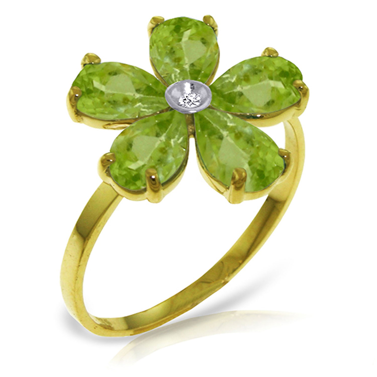 Gilded Petal Peridot Ring