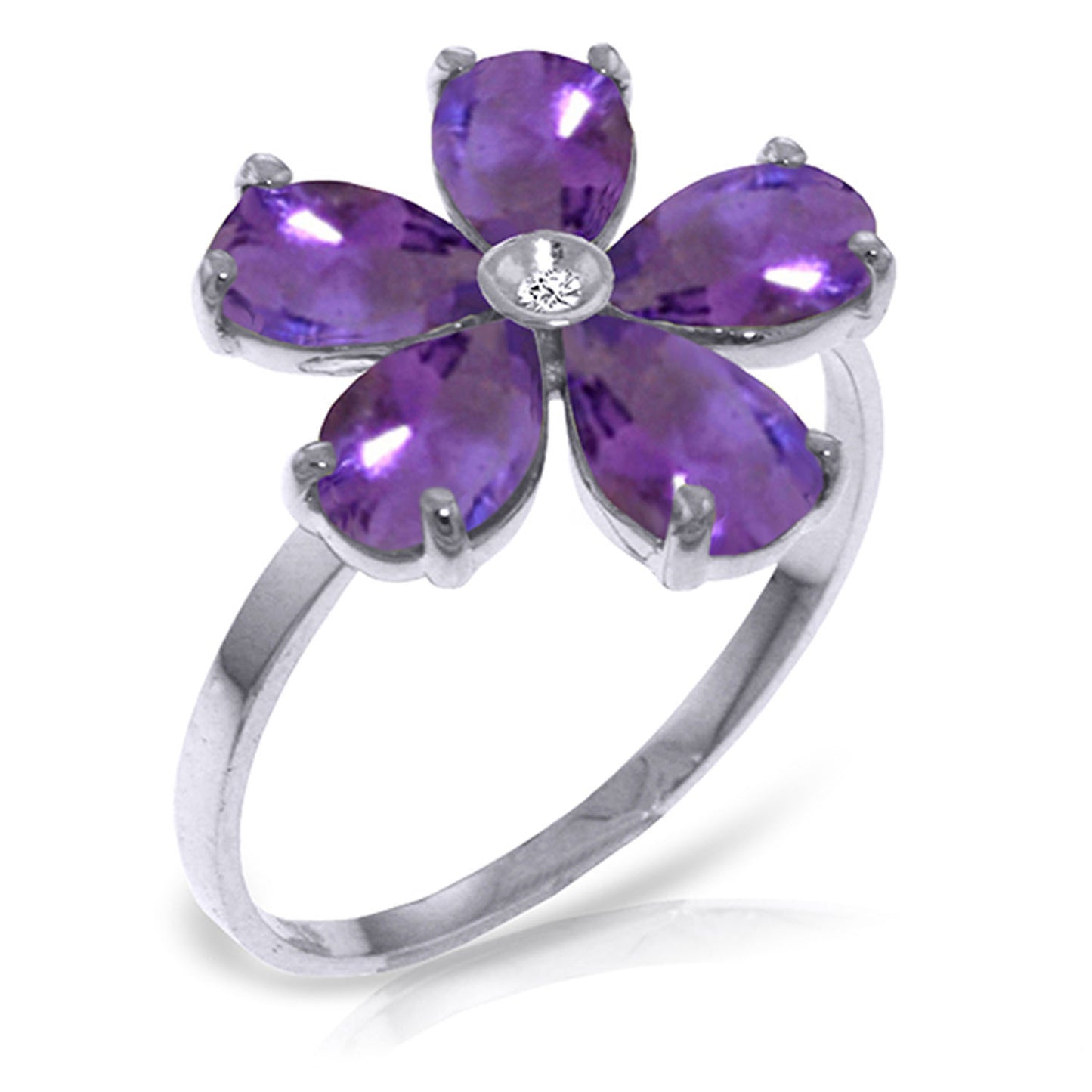 Gilded Petal Amethyst Ring