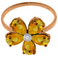 Gilded Petal Citrine Ring