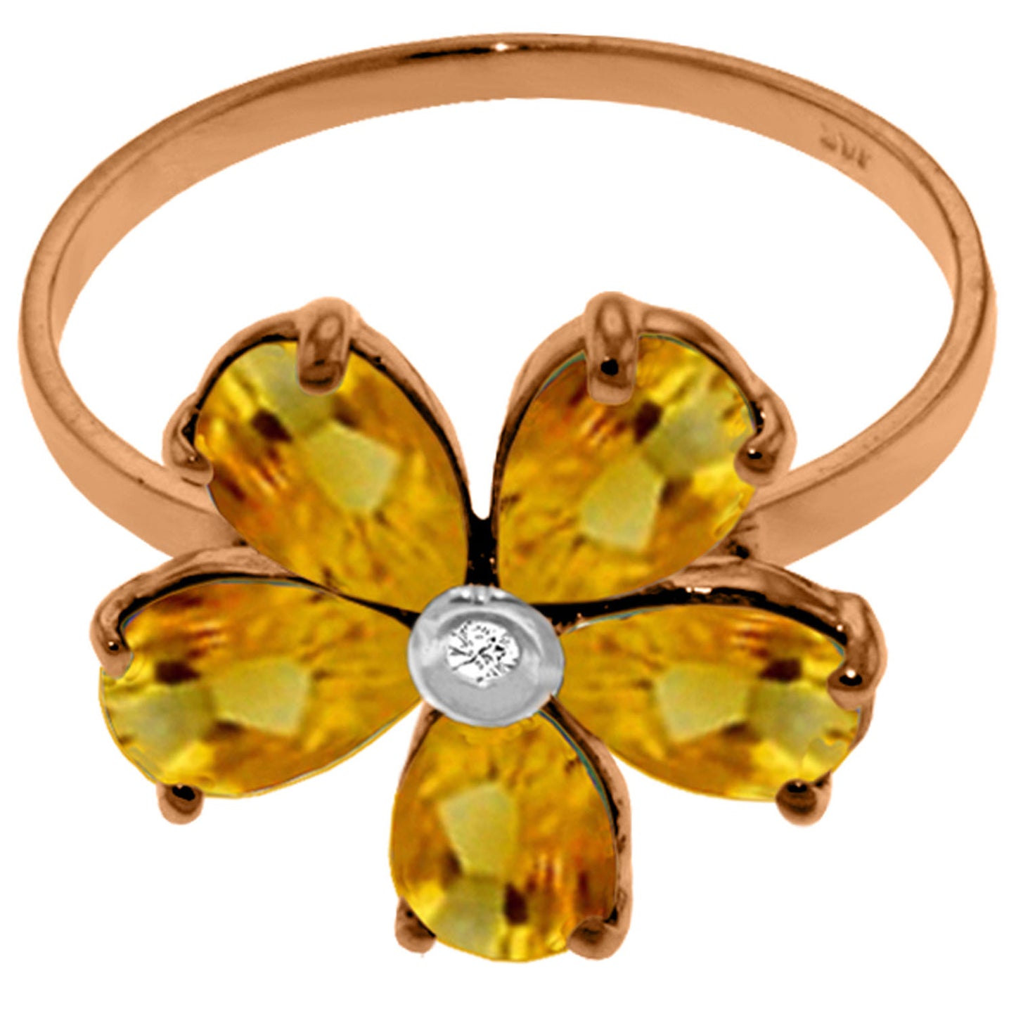 Gilded Petal Citrine Ring