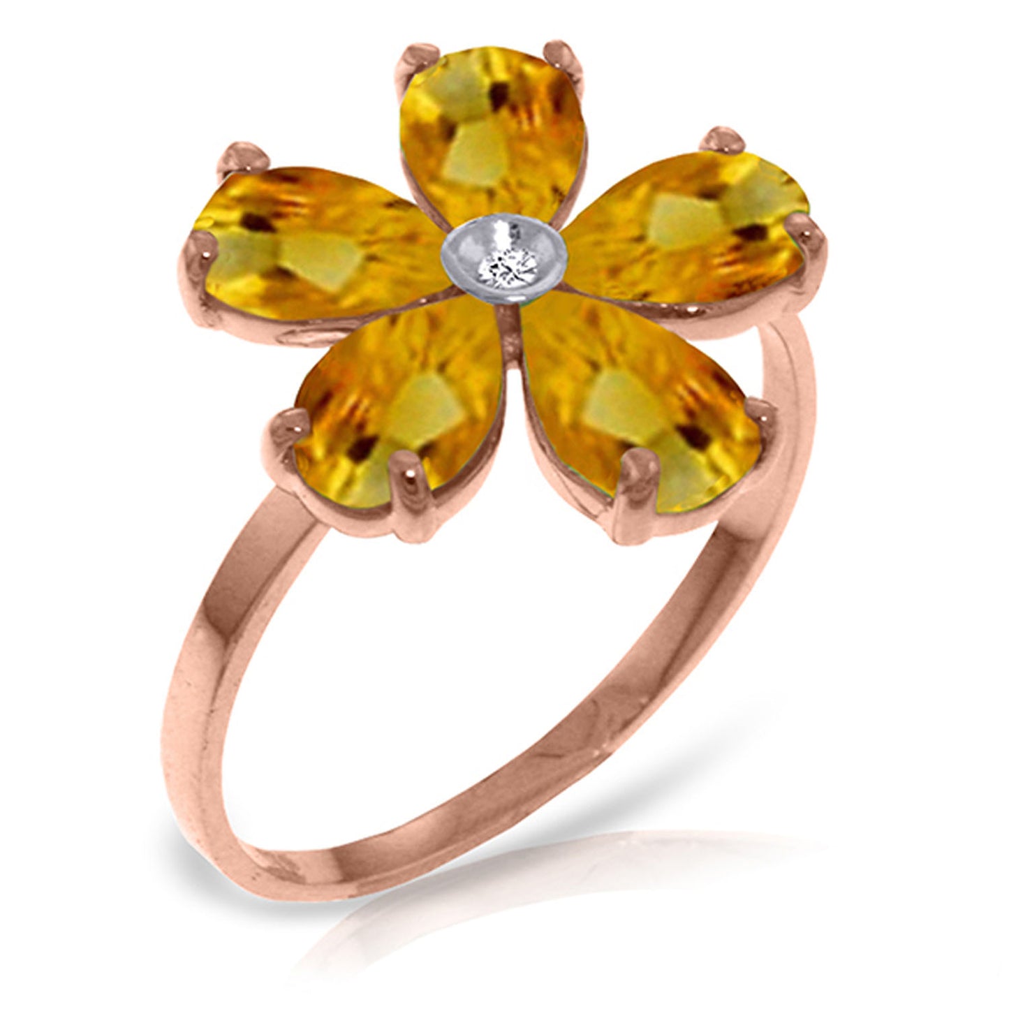 Gilded Petal Citrine Ring