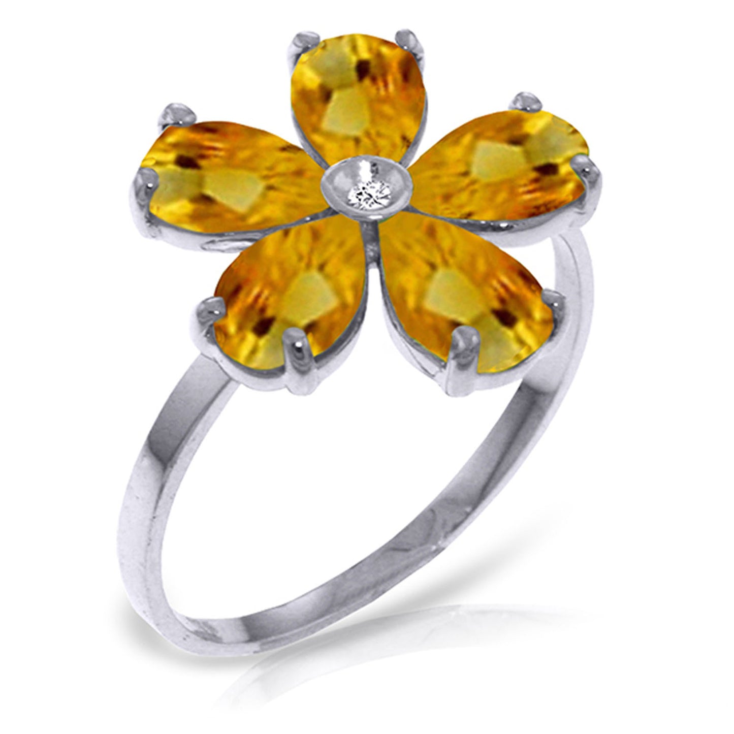 Gilded Petal Citrine Ring