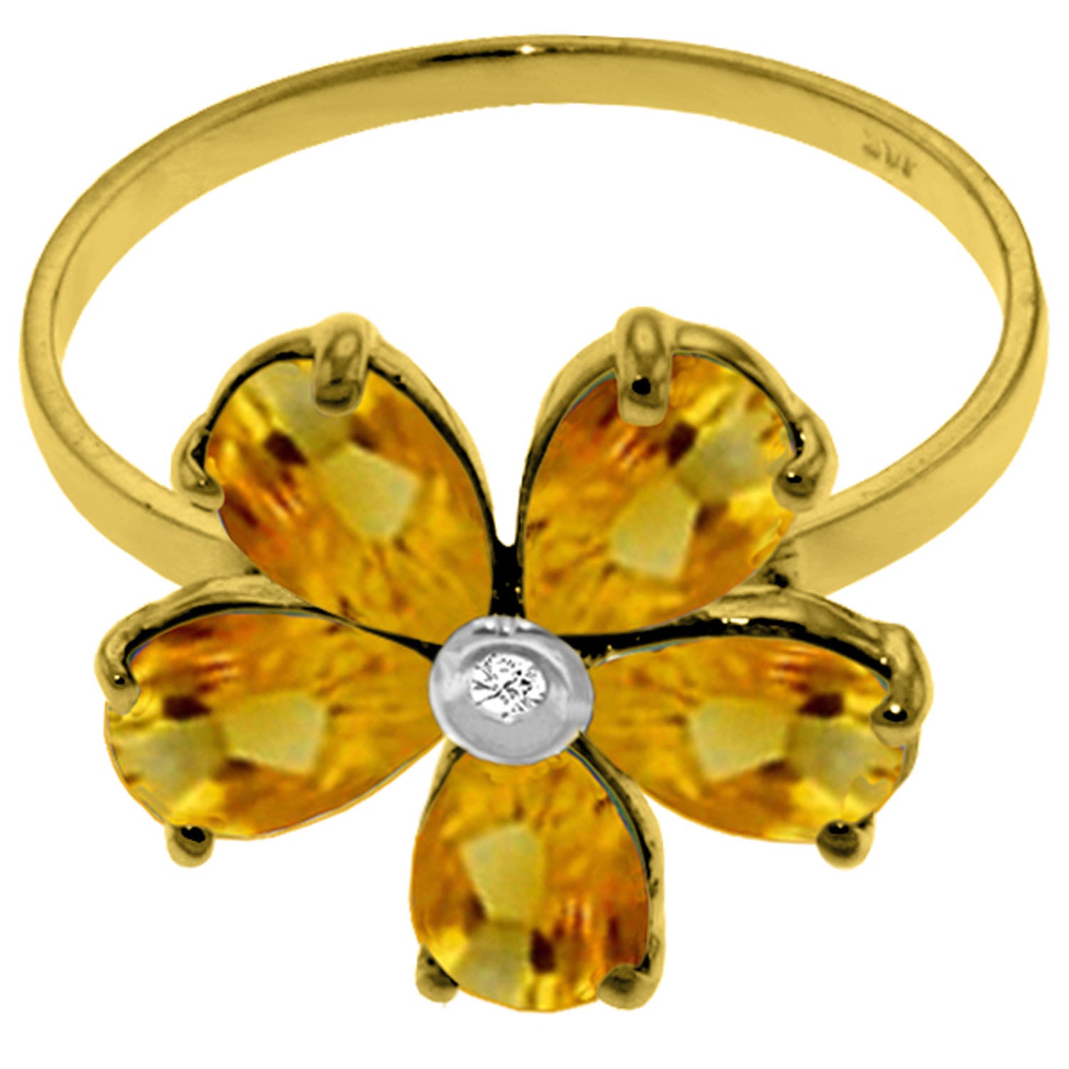 Gilded Petal Citrine Ring