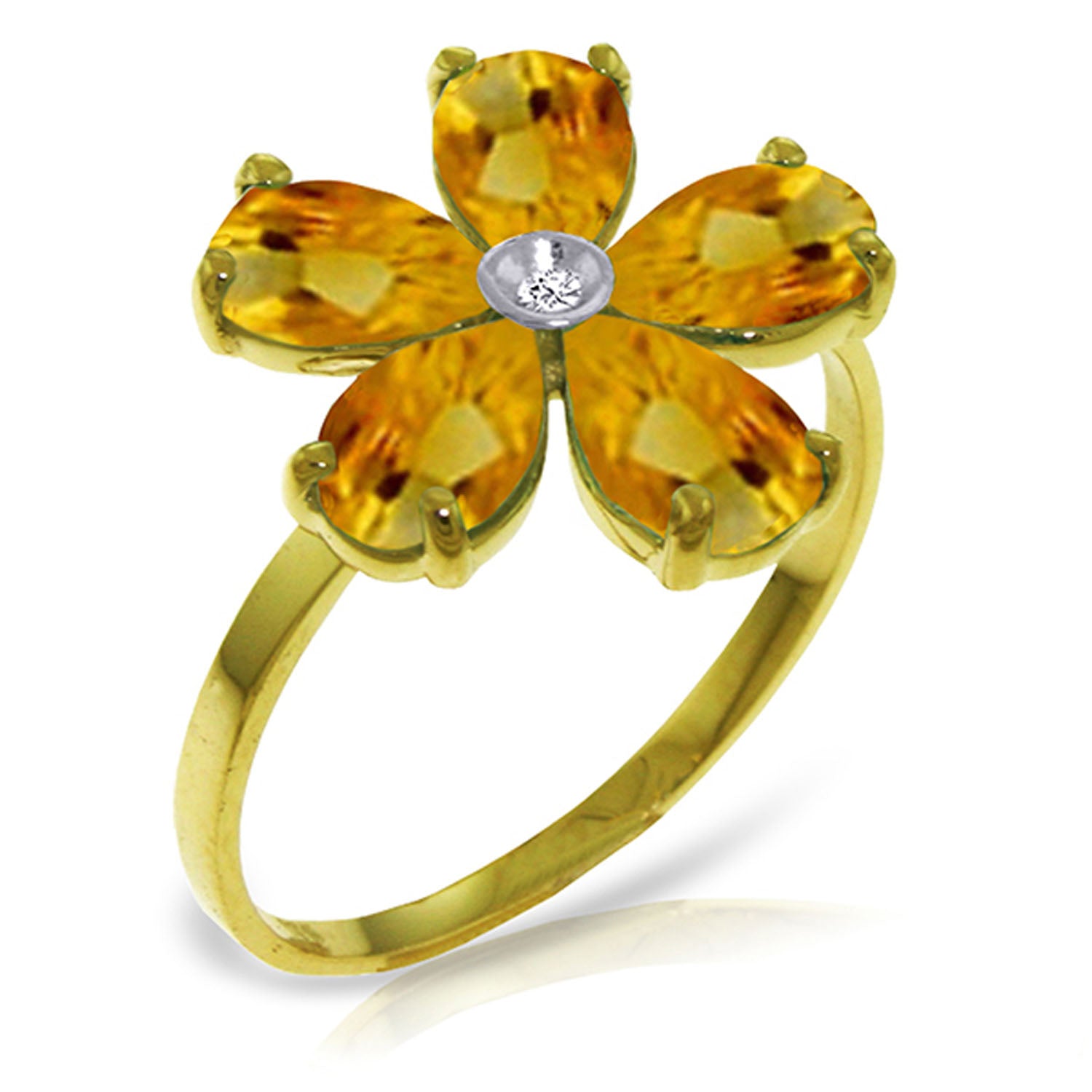 Gilded Petal Citrine Ring
