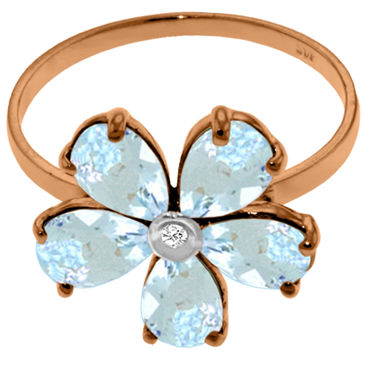 Gilded Petal Aquamarine Ring
