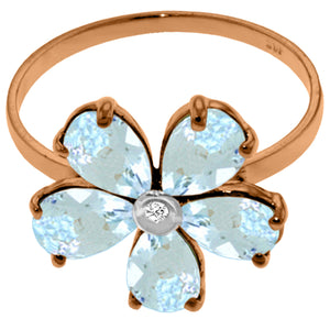 Gilded Petal Aquamarine Ring