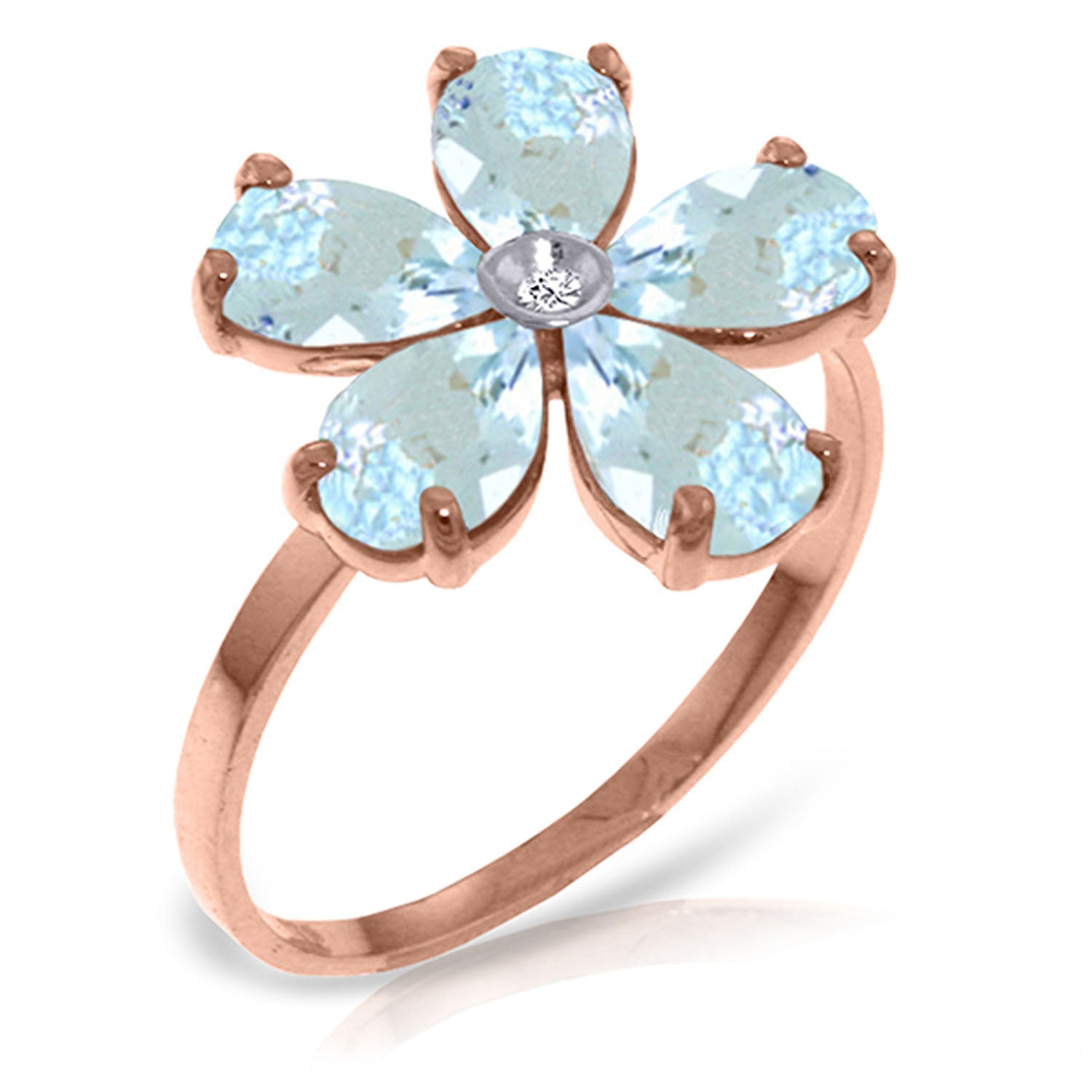 Gilded Petal Aquamarine Ring