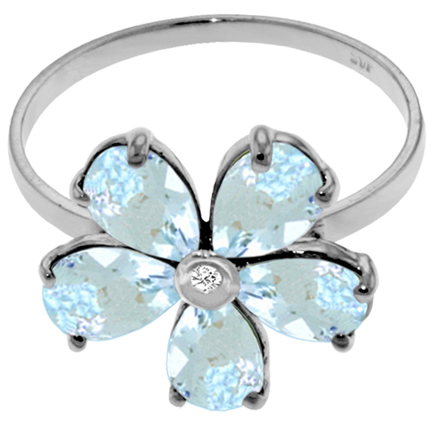 Gilded Petal Aquamarine Ring