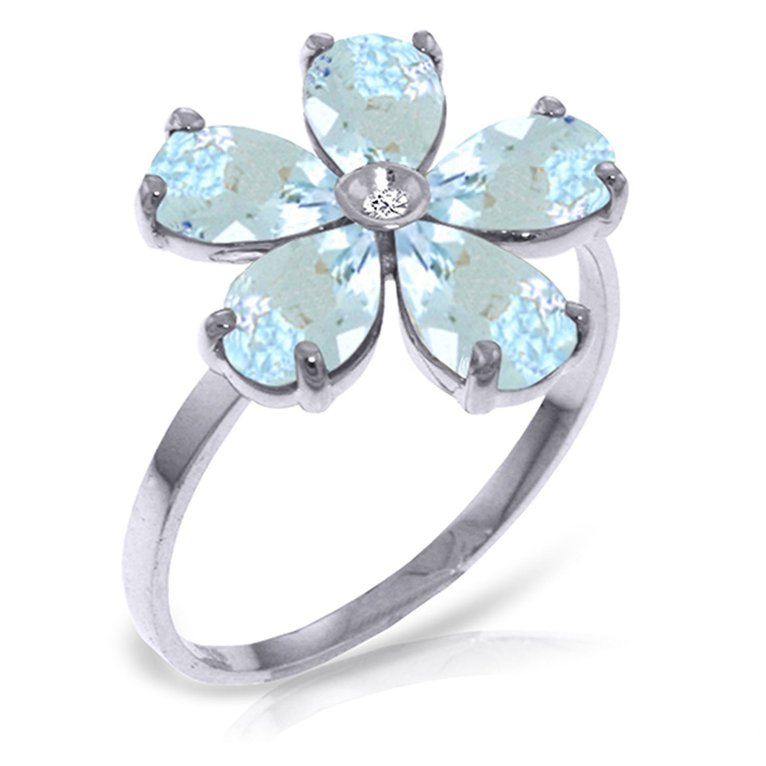 Gilded Petal Aquamarine Ring