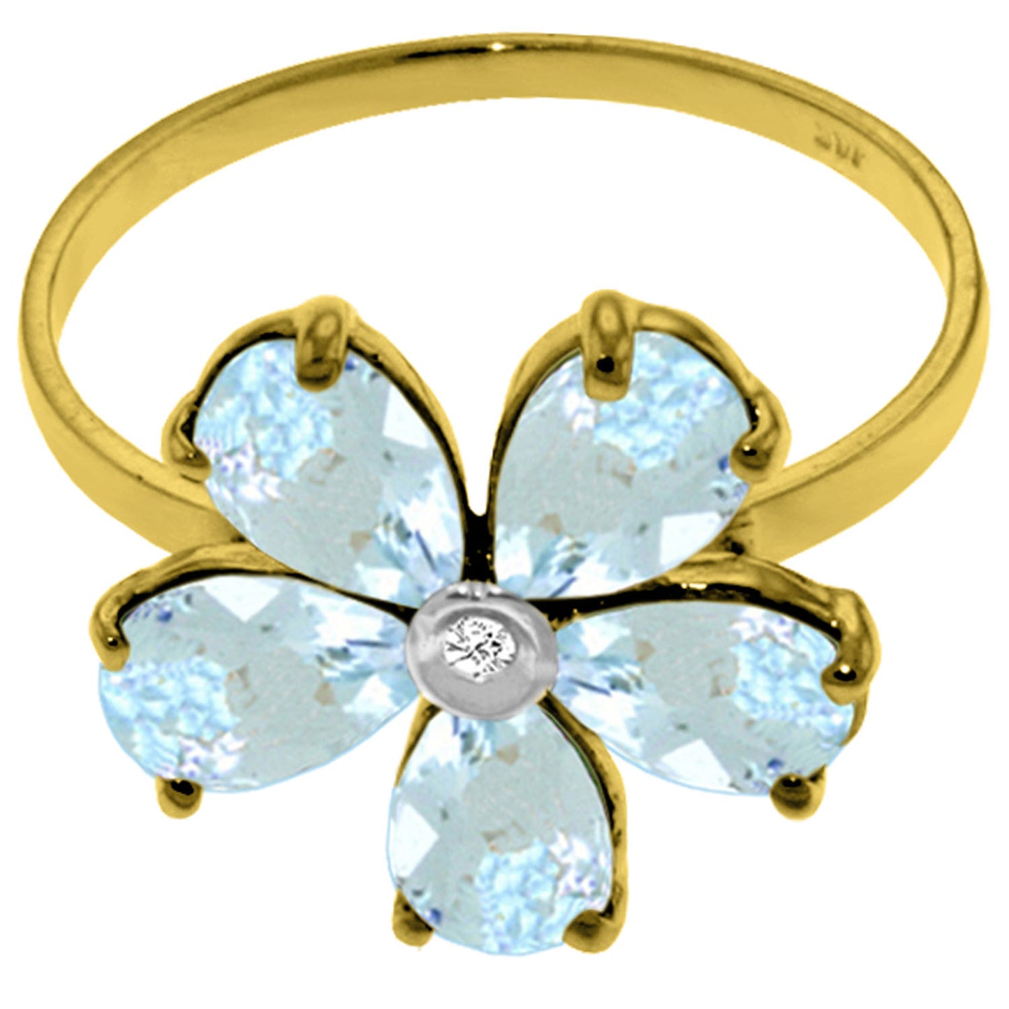 Gilded Petal Aquamarine Ring