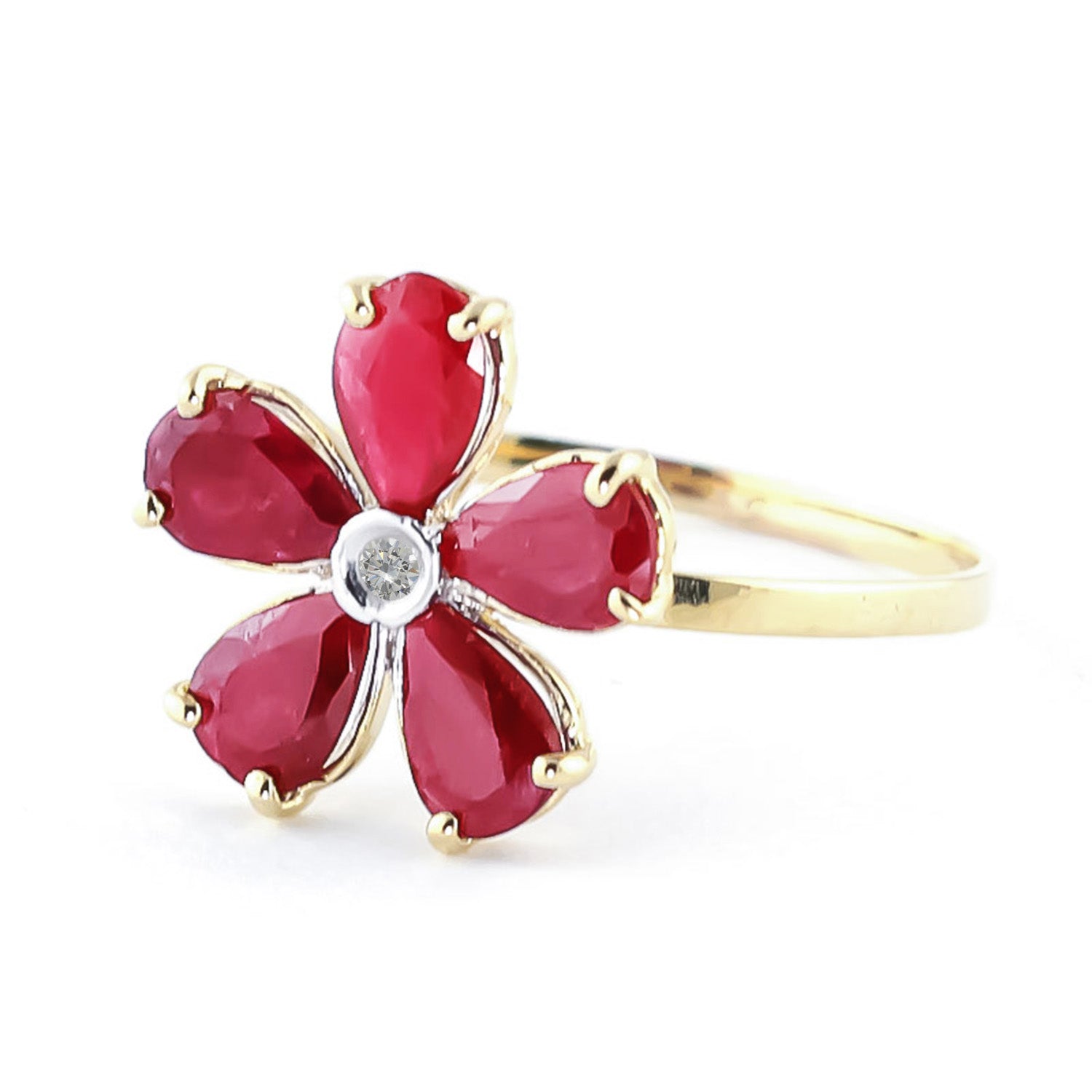Gilded Petal Ruby Ring
