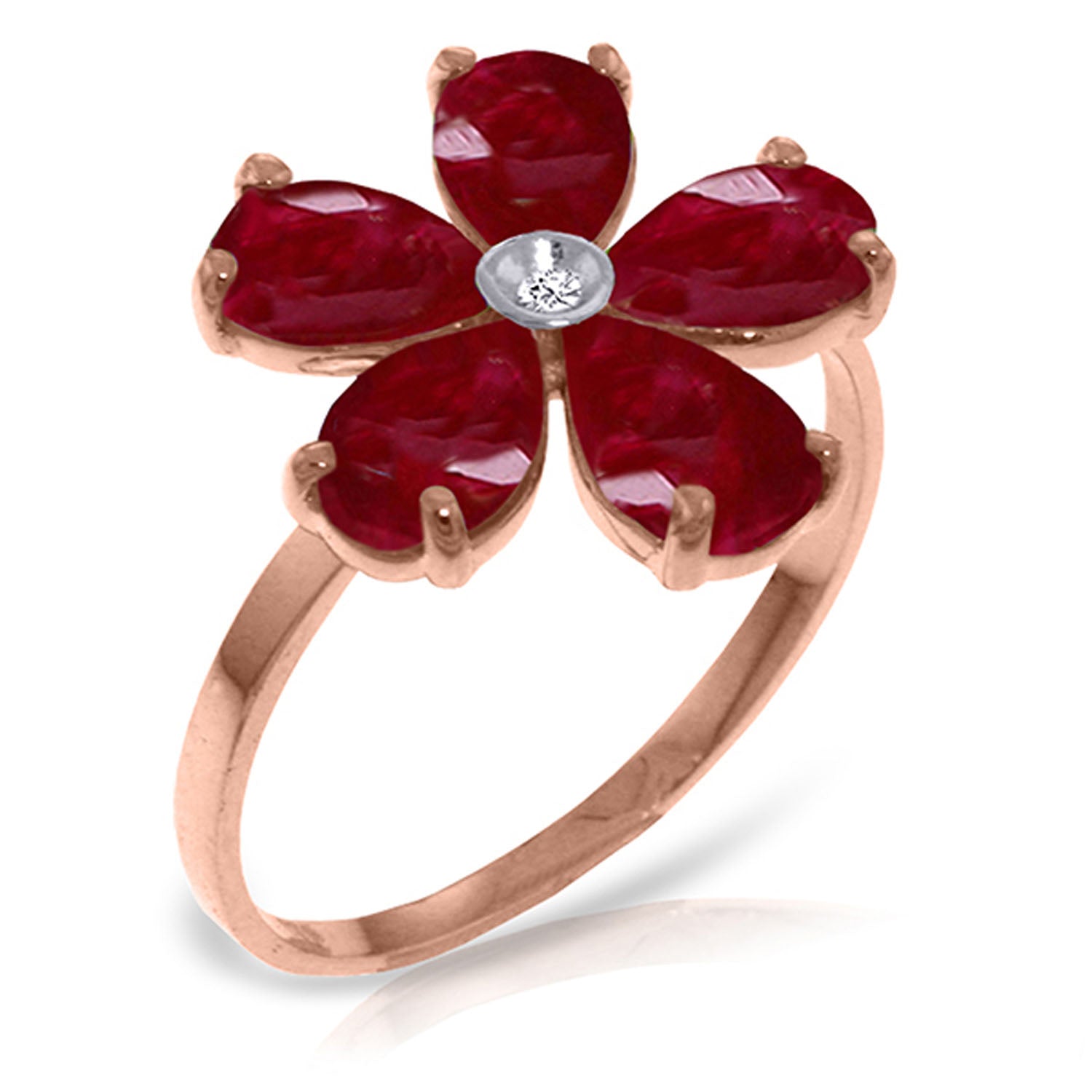 Gilded Petal Ruby Ring