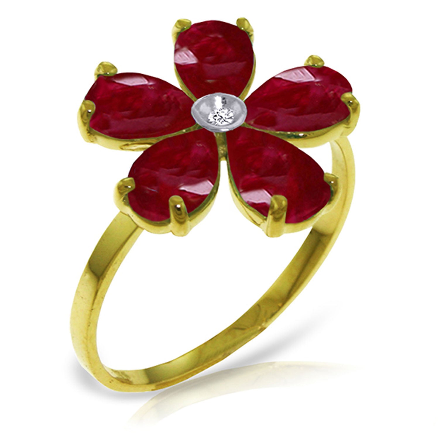 Gilded Petal Ruby Ring
