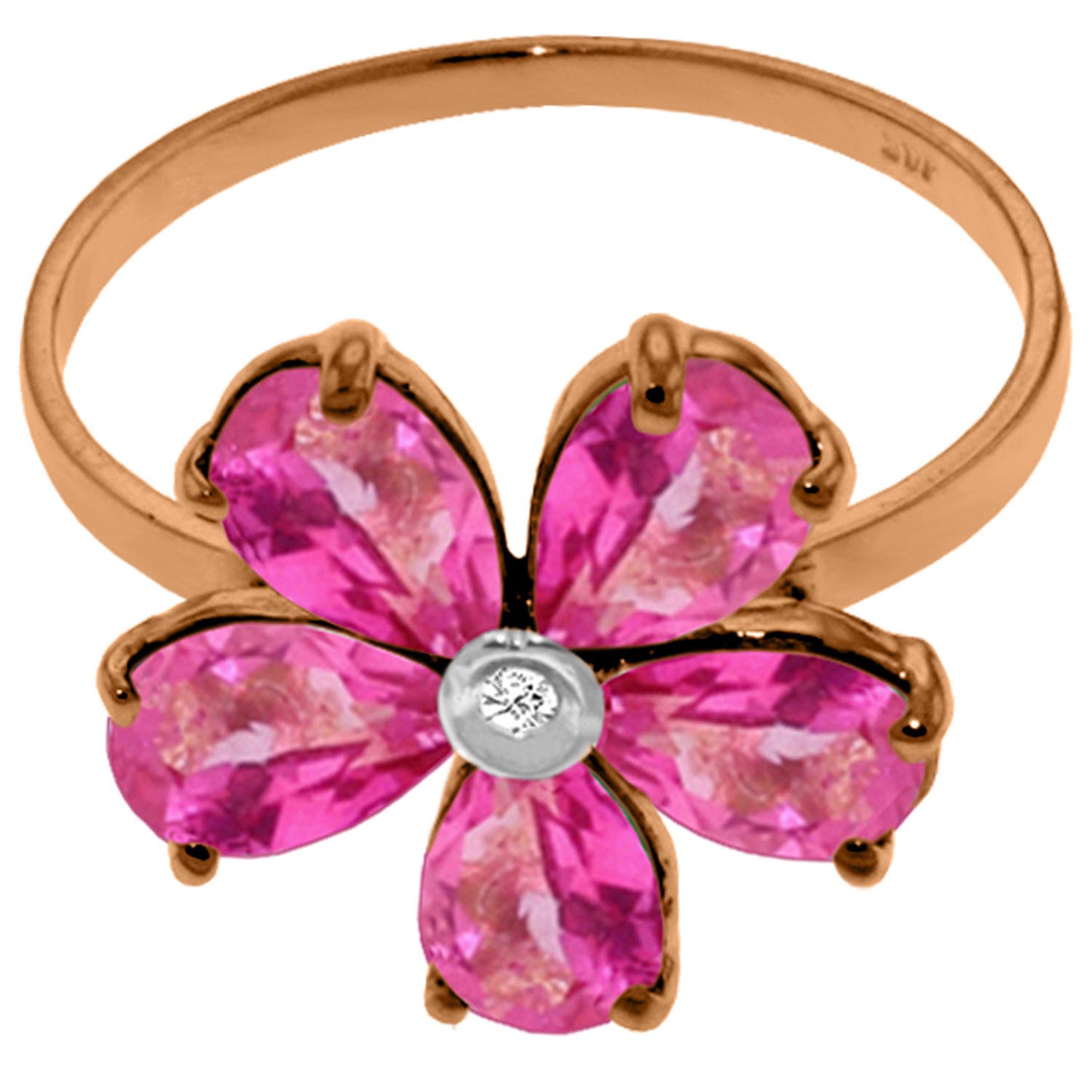 Gilded Petal Pink Topaz Ring