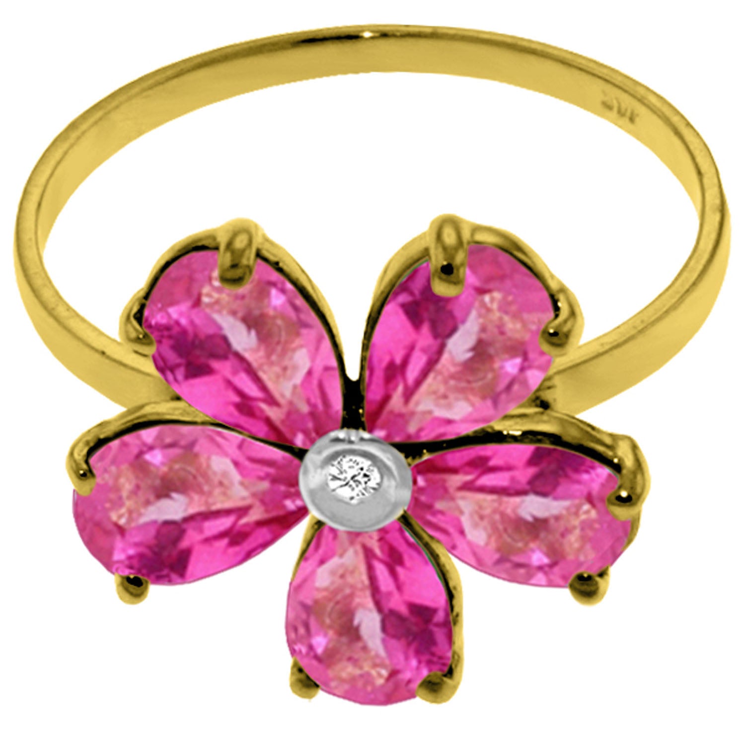 Gilded Petal Pink Topaz Ring