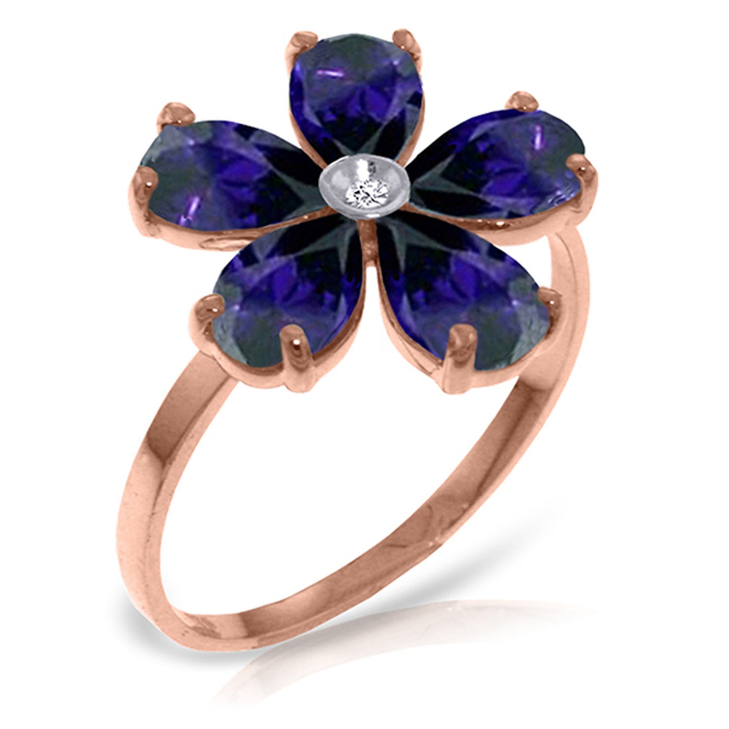 Gilded Petal Sapphire Ring