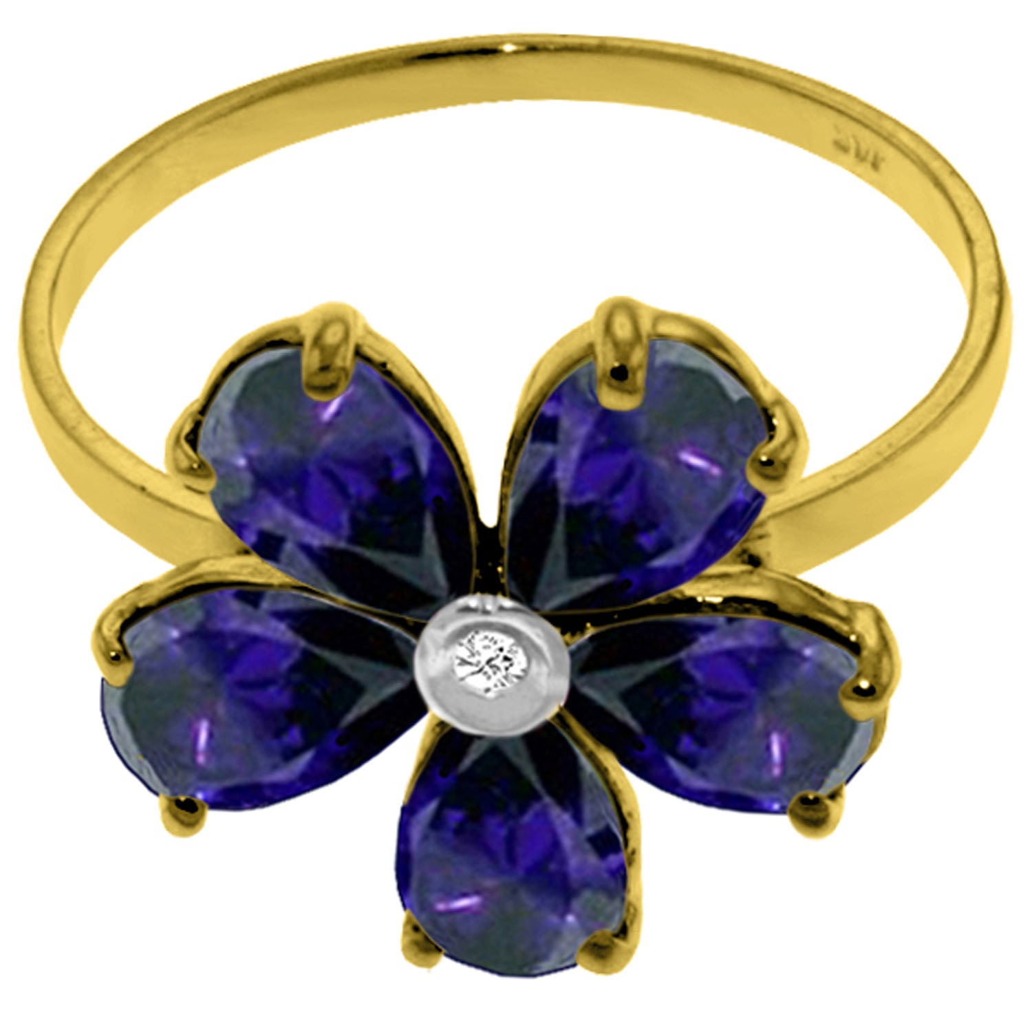 Gilded Petal Sapphire Ring