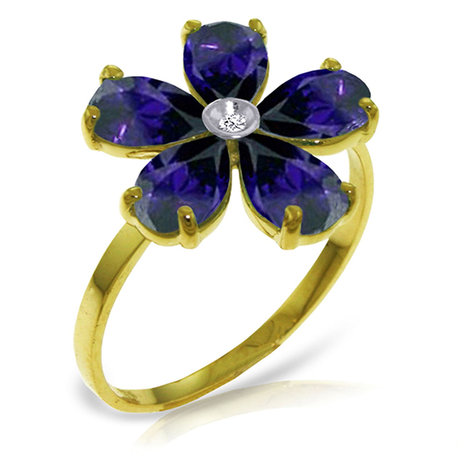 Gilded Petal Sapphire Ring