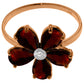 Gilded Petal Garnet Ring