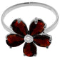 Gilded Petal Garnet Ring
