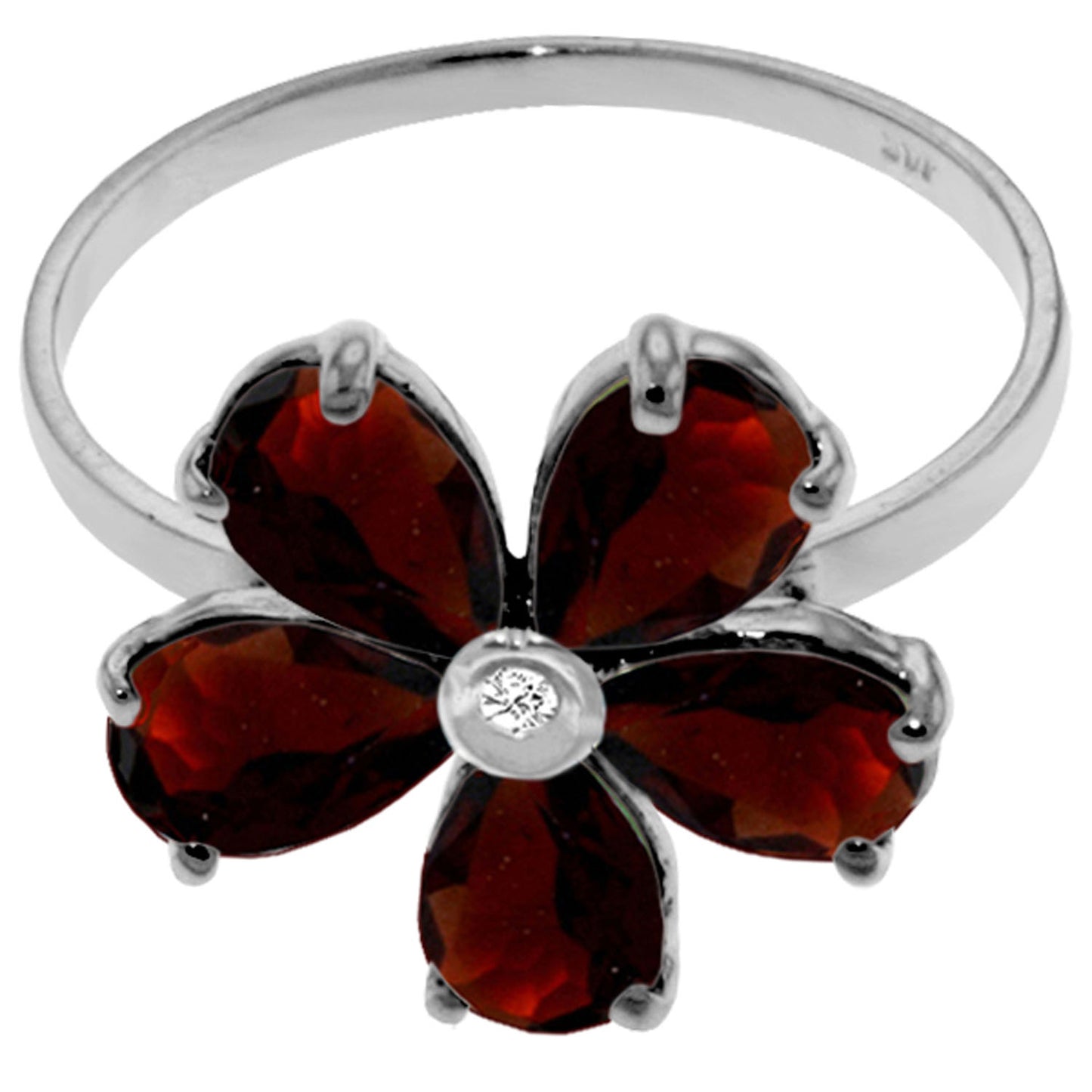 Gilded Petal Garnet Ring