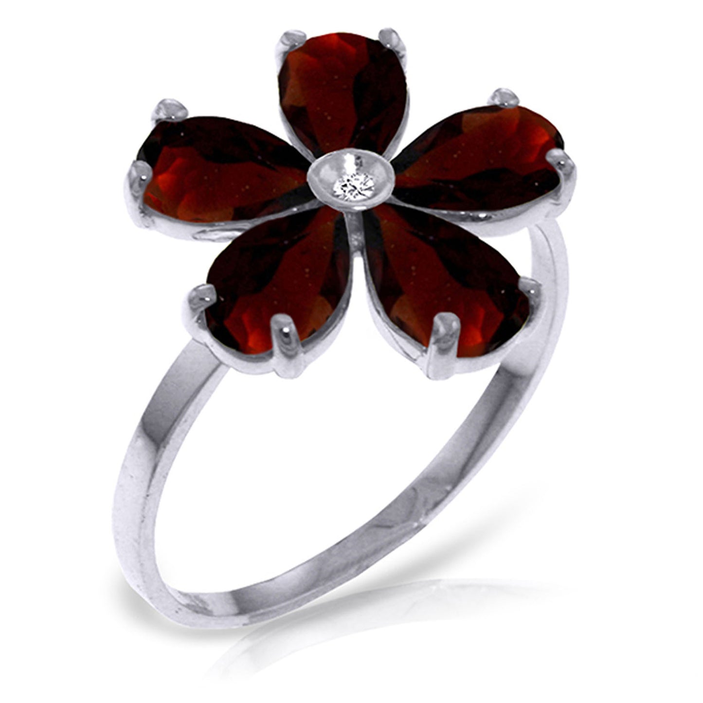 Gilded Petal Garnet Ring
