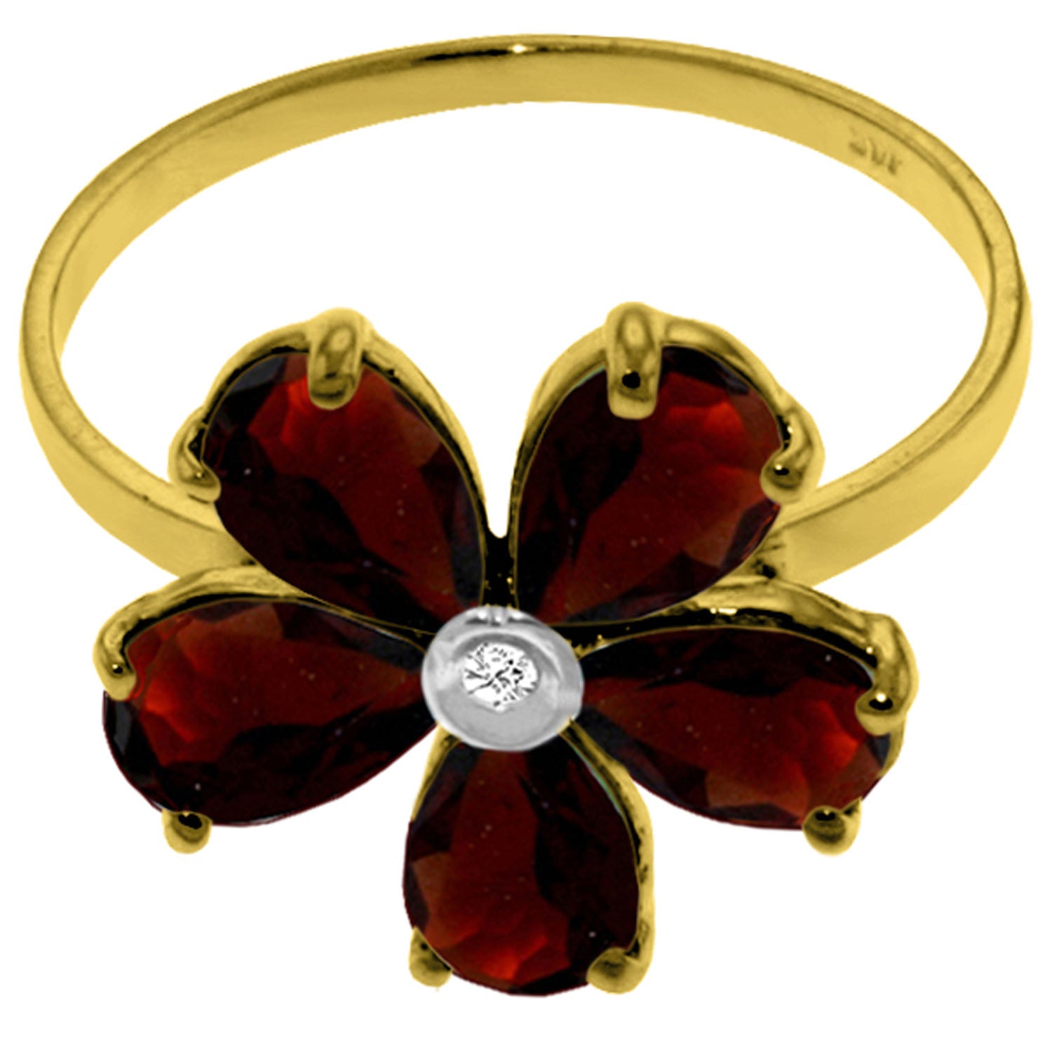 Gilded Petal Garnet Ring