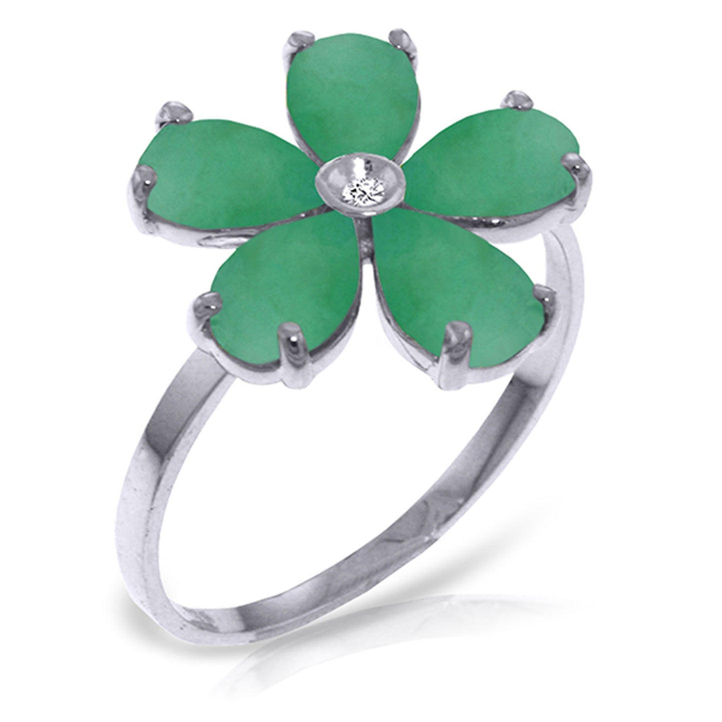 Gilded Petal Emerald Ring