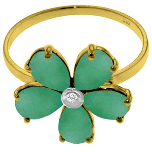 Gilded Petal Emerald Ring