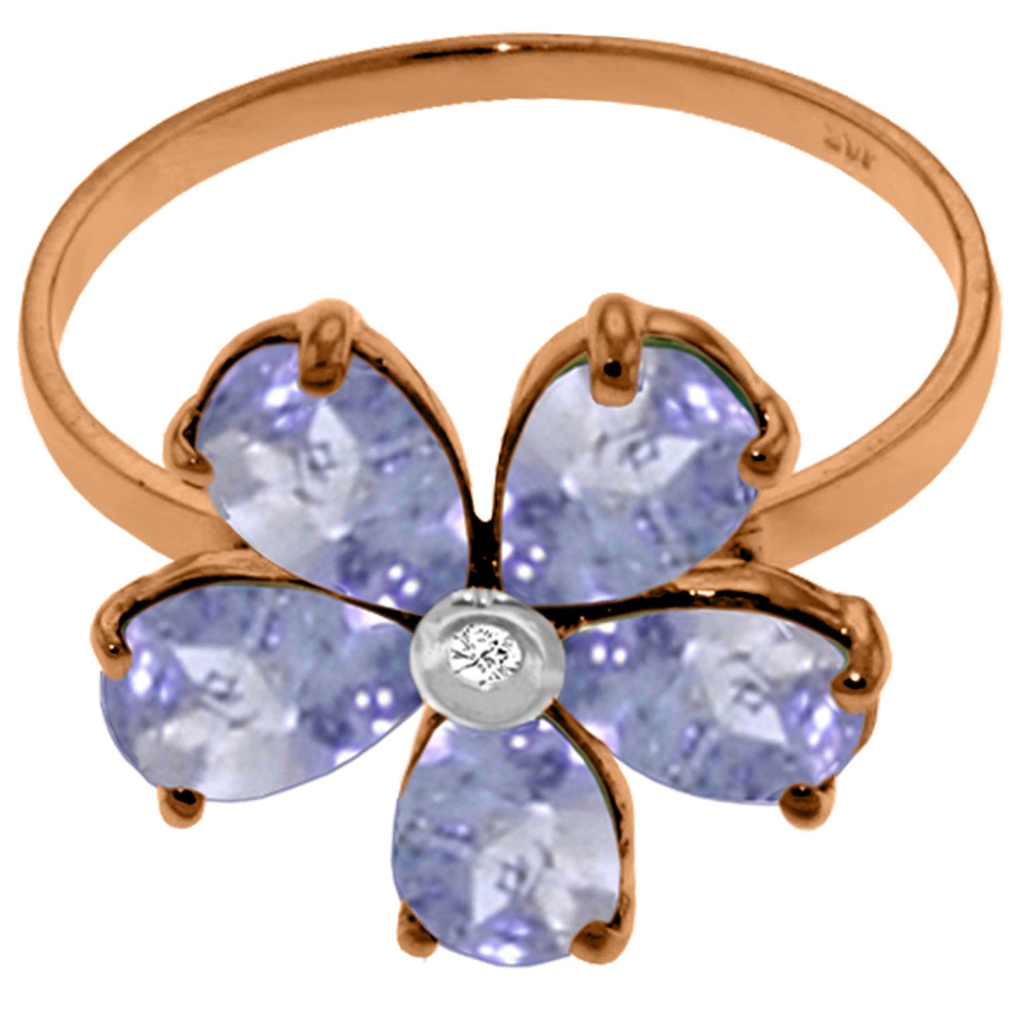 Gilded Petal Tanzanite Ring